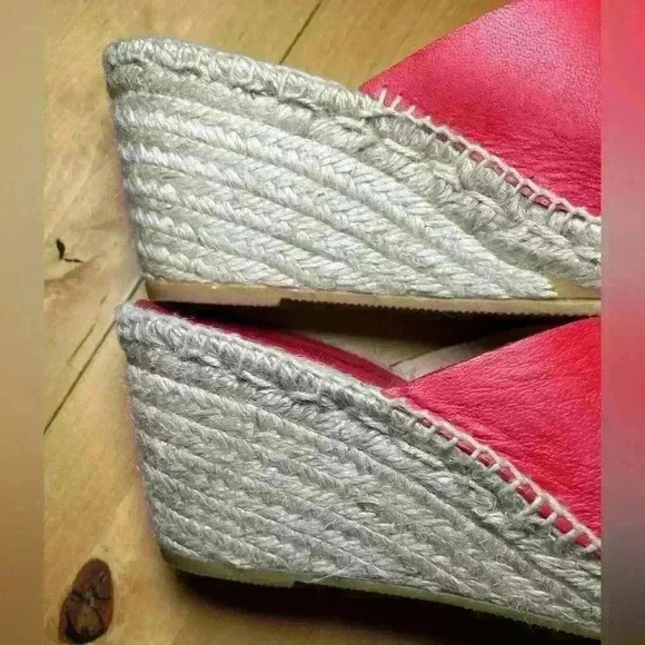 Bettye Muller Espadrille Wedge Leather- Size 41 / US 10 〰️ Red - Picture 8 of 13